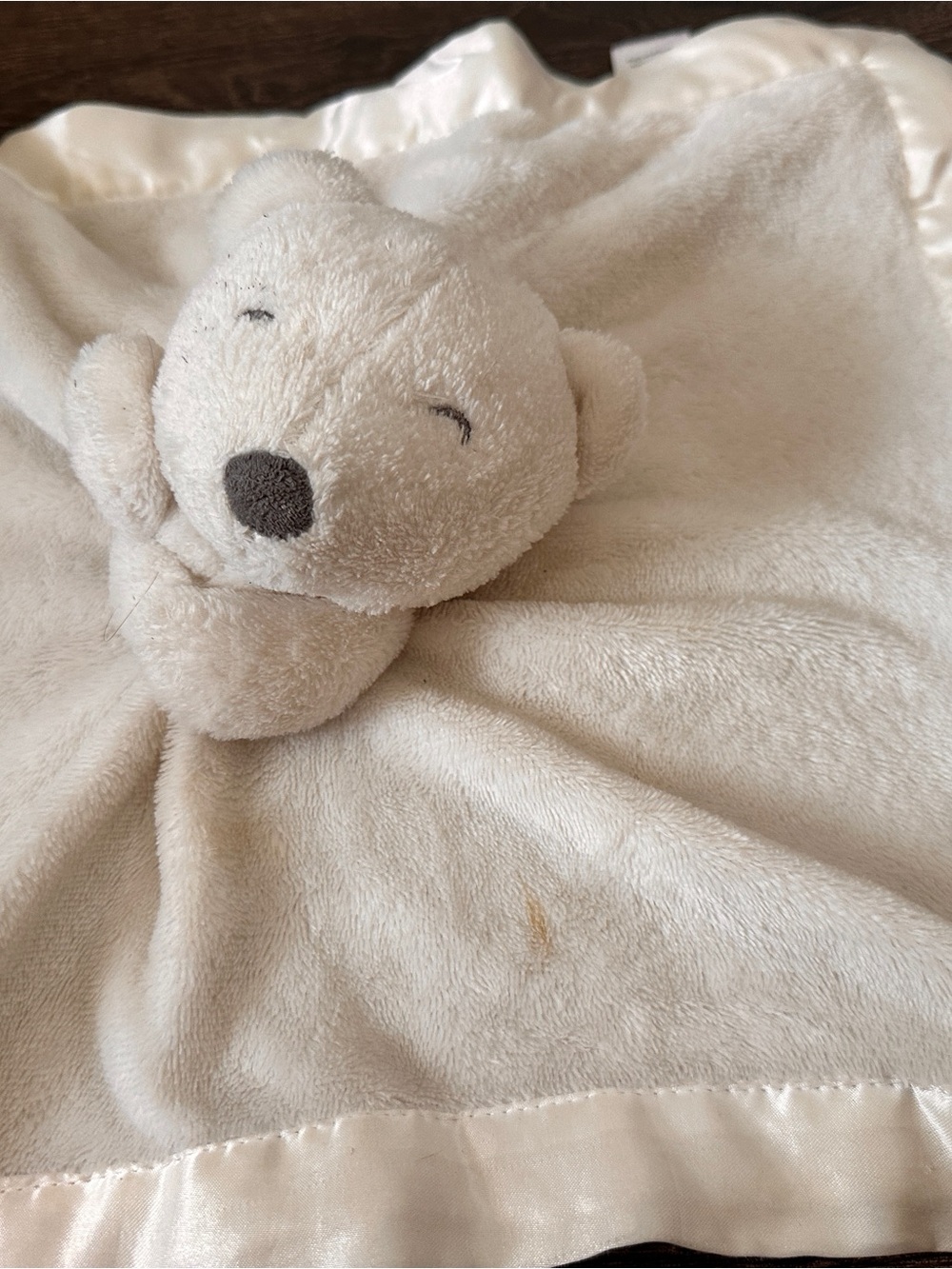 Carter’s White Polar Teddy Bear Satin Security Blanket Plush Baby Toy Lovey 13” - Picture 2 of 4